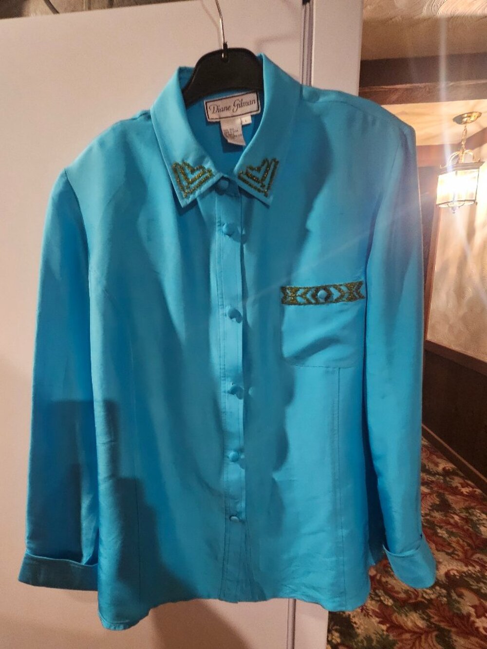 Diane Gilman Silk Top - Size large